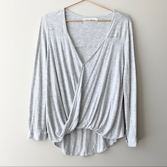 10 Crosby Derek Lam Tops - 10C Derek Lam Grep Faux Wrap Viscose Top